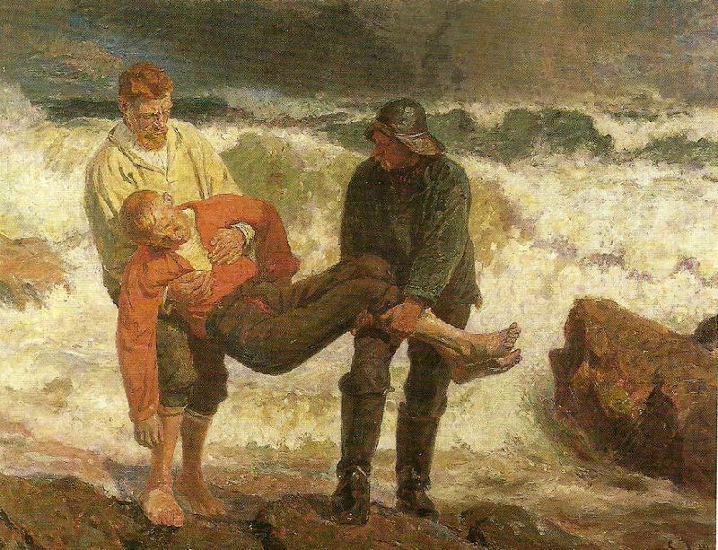Laurits Tuxen den druknede bringes i land china oil painting image